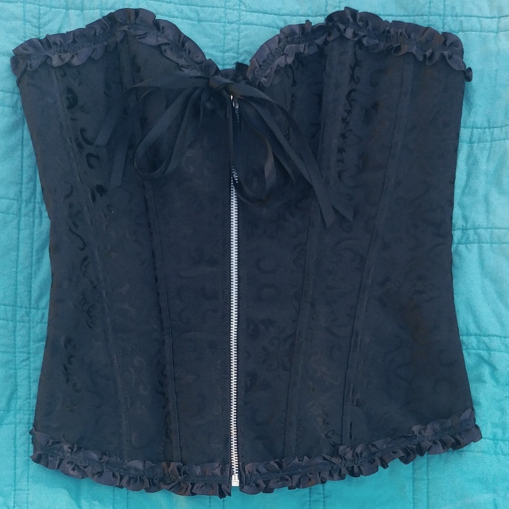 Adore Me corset black brocade